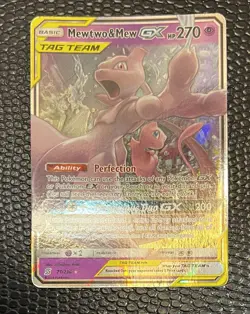Pokemon Mewtwo Mew Tag Team GX TCG Holo Card Unified Minds 71/236 World Champion - Image 4