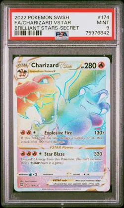 Pokemon Card Charizard Vstar 174/172 Secret PSA 9 SWSH Brilliant Stars - Image 1