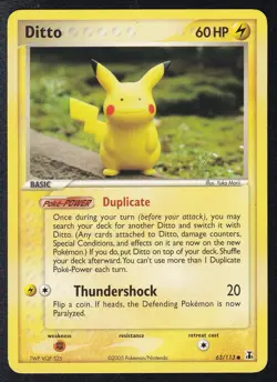 Pokemon Ditto (Pikachu) 63/113 EX Delta Species - Non Holo - Image 1