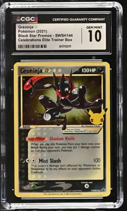 2021 Pokemon Black Star Promos Greninja Celebrations ETB CGC 10 #SWSH144 - Image 1
