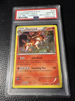 2013 Pokemon Black & White Legendary Treasures #19 Charizard Cosmos Holo PSA 10 - Image 2