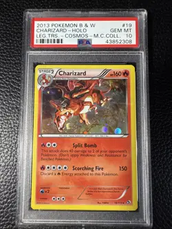 2013 Pokemon Black & White Legendary Treasures #19 Charizard Cosmos Holo PSA 10 - Image 3