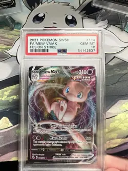 Pokemon Mew VMAX 114/264 Swsh08 Fusion Strike Full Art Ultra Rare Holo PSA 10 - Image 1