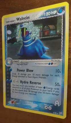 Team Aqua's Walrein 6/95 (Team Magma vs Team Aqua) Holo Vintage Pokemon Card LP - Image 2