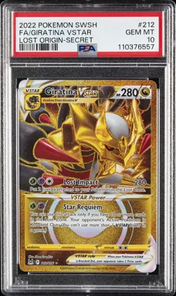 2022 POKEMON SWORD & SHIELD LOST ORIGIN SECRET FULL ART/GIRATINA VSTAR PSA 10 - Image 1