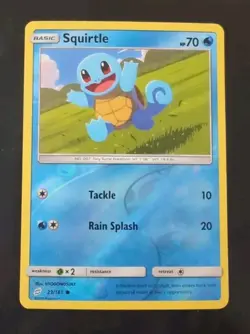 💥💧 Pokemon TCG Squirtle 23 Team Up Reverse Holo 23/181 NM/LP Foil Rare Water - Image 1