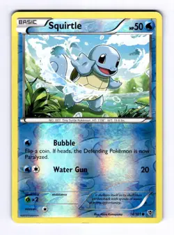 Squirtle Plasma Blast #14 (2013) Common Reverse Holo LP Pokemon - Image 1