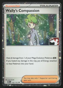 Pokemon Wally's Compassion 132/132 Prize Pack Series 8 Cosmo Holo Pack Fresh NM - Image 1