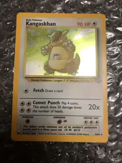 Kangaskhan 05/64 Jungle Holo Pokemon TCG Worn With Scratches - Image 1
