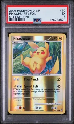 2008 Pokemon Diamond & Pearl Stormfront Pikachu Reverse Holo #70/100 - Image 1