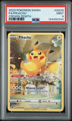 2023 POKEMON SWORD & SHIELD CROWN ZENITH #GG30 FULL ART/PIKACHU PSA 9 - Image 1