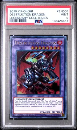 Yu-Gi-Oh Destruction Dragon PSA 9 MINT Legendary Collection Kaiba LC06-EN003 BGS - Image 3