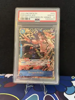 2025 ONE PIECE 3RD ANV TOURNAMENT 3 BROTHERS PACK WINNER PORTGAS D. ACE PSA 10 - Image 1
