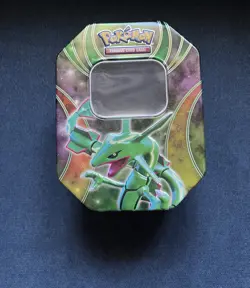 Pokemon Raquaza Tin Can + 50 Pokemon Cards (READ DESCRIPTION) - Image 1