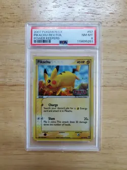 Pokemon PSA 8 NM-MINT 2007 Pikachu Power Keepers Reverse Holo Stamped Card - Image 1