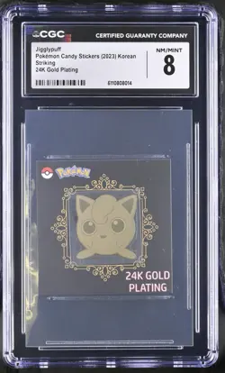 CGC 8 - 2023 Pokemon Candy Stickers Jigglypuff - 24K Gold Plating Korean - Image 1
