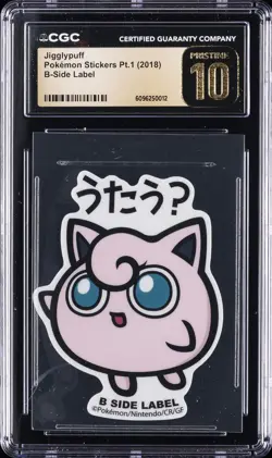 2018 POKEMON STICKERS PT. 1 B-SIDE LABEL JIGGLYPUFF CGC 10 PERFECT - Image 1