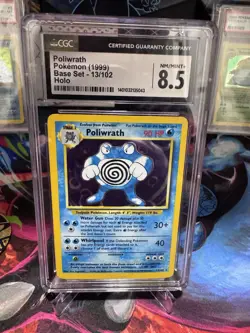 Poliwrath Base Set 13/102 1999 Unlimited Holo, Graded CGC 8.5 NM/MT+ Pokemon 🌀 - Image 1