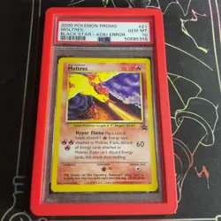 PSA 10 Gem Mint Moltres Black Star Promo 21 WOTC 2000 Pokemon Aoki Error Graded - Image 1