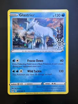 Pokemon TCG Glastrier 051/196 Holo Lost Origin Snowflake Promo Stamp - SWIRL! - Image 1