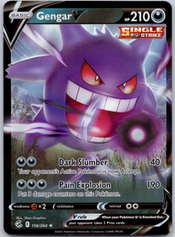 Pokemon Gengar V 156/264 Ultra Rare Holo Swsh08: Fusion Strike TCG Card 🔥🔥 - Image 1