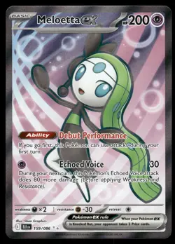 Pokemon Cards Meloetta ex 159/086 Black Bolt Ultra Rare NM - Image 1