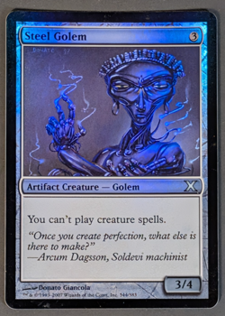 MTG Card - 1x Steel Golem - Core Set 10th Editon X - LP - Foil - Magic - #344 - Image 1