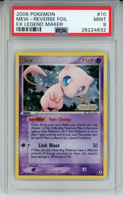 2006 POKEMON EX LEGEND MAKER MEW #10 REVERSE PSA 9 MINT #28224632 - Image 1
