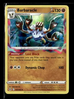 Pokemon Barbaracle 107/196 Lost Origin Holo Rare 4 Card Lot - Image 1