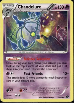Pokemon Chandelure 50/114 Steam Siege Holo Rare 2 Card Lot LP - Image 1