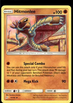 Pokemon Hitmonlee 73/181 Team up Non Holo UnCommon 2 Card Lot - Image 1