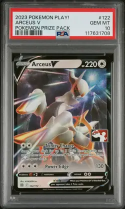 2023 POKEMON PLAY! POKEMON PRIZE PACK #122 ARCEUS V PSA 10 - Image 1