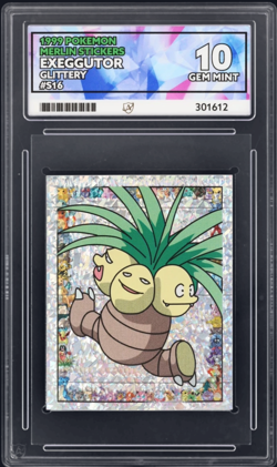 Pokemon Exeggutor 1999 Merlin Pokemon Sticker Prism #S25 ACE 10 Gem Mint - Image 1