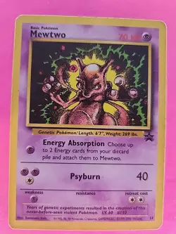 Mewtwo 14 Black Star Promo Pokemon Card WOTC - Image 1