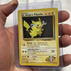 Pokemon Lt. Surge’s Pikachu 81/132 - Gym Heroes - Vintage Nintendo Pokemon LP - Image 2