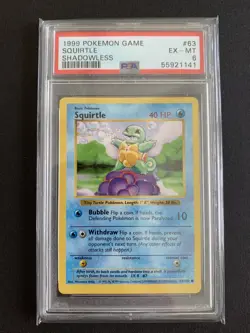 Pokemon Squirtle Shadowless Base Set Unlimited 63/102 PSA 6 (55921141) - Image 1