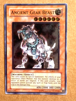 yugioh Ancient Gear Beast TLM-EN007 Ultimate Rare Unlimited Ed Played - Image 1