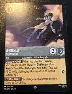 Angela - Night Warrior 187/204 Super Rare Winterspell Disney Lorcana TCG - Image 1