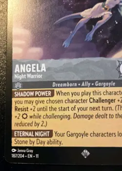 Angela - Night Warrior 187/204 Super Rare Winterspell Disney Lorcana TCG - Image 4