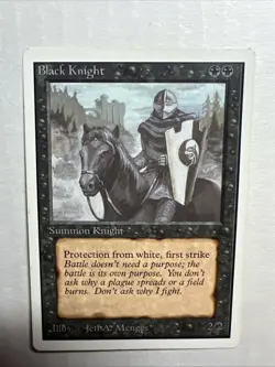 MTG Unlimited Black Knight Light Play 1993 - Image 1