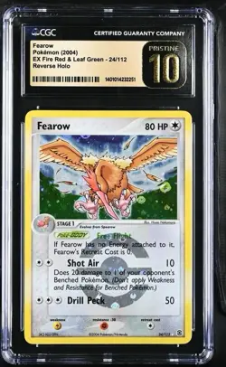 2004 Pokemon FireRed LeafGreen Fearow Reverse Holo 24/112 CGC 10 PRISTINE - Image 1
