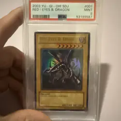 2003 Yu-Gi-Oh! SDJ Red-Eyes Black Dragon #001 PSA 9 MINT - Image 1