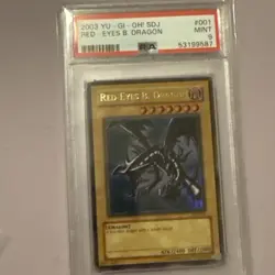 2003 Yu-Gi-Oh! SDJ Red-Eyes Black Dragon #001 PSA 9 MINT - Image 2