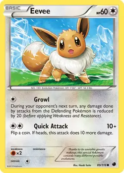 Eevee 89/116 Plasma Freeze Pokemon Card NM - Image 1