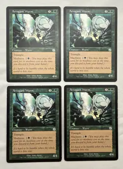 Arrogant Wurm x4 MTG Torment 4x Magic Good Heavy Play HP - Image 1