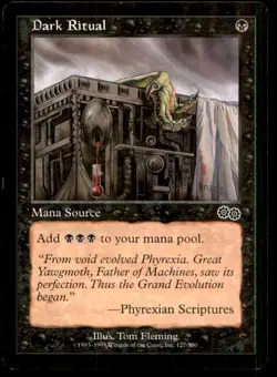 MTG Dark Ritual LP Light Play Urza's Saga [5461] - Image 1