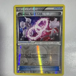 Pokemon Mewtwo Spirit Link Trainer Item Card Breakthrough 144/162 Reverse Holo - Image 1