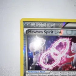 Pokemon Mewtwo Spirit Link Trainer Item Card Breakthrough 144/162 Reverse Holo - Image 2