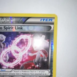 Pokemon Mewtwo Spirit Link Trainer Item Card Breakthrough 144/162 Reverse Holo - Image 3