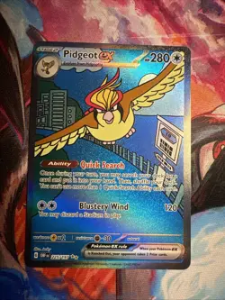 Pidgeot ex 225/197 SIR Special Illustration Rare Pokemon 2023 Obsidian Flames NM - Image 1